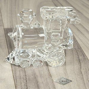 Jonal Full Lead Crystal Art Glass Train Paperweight Figurine Approx. 3.5"